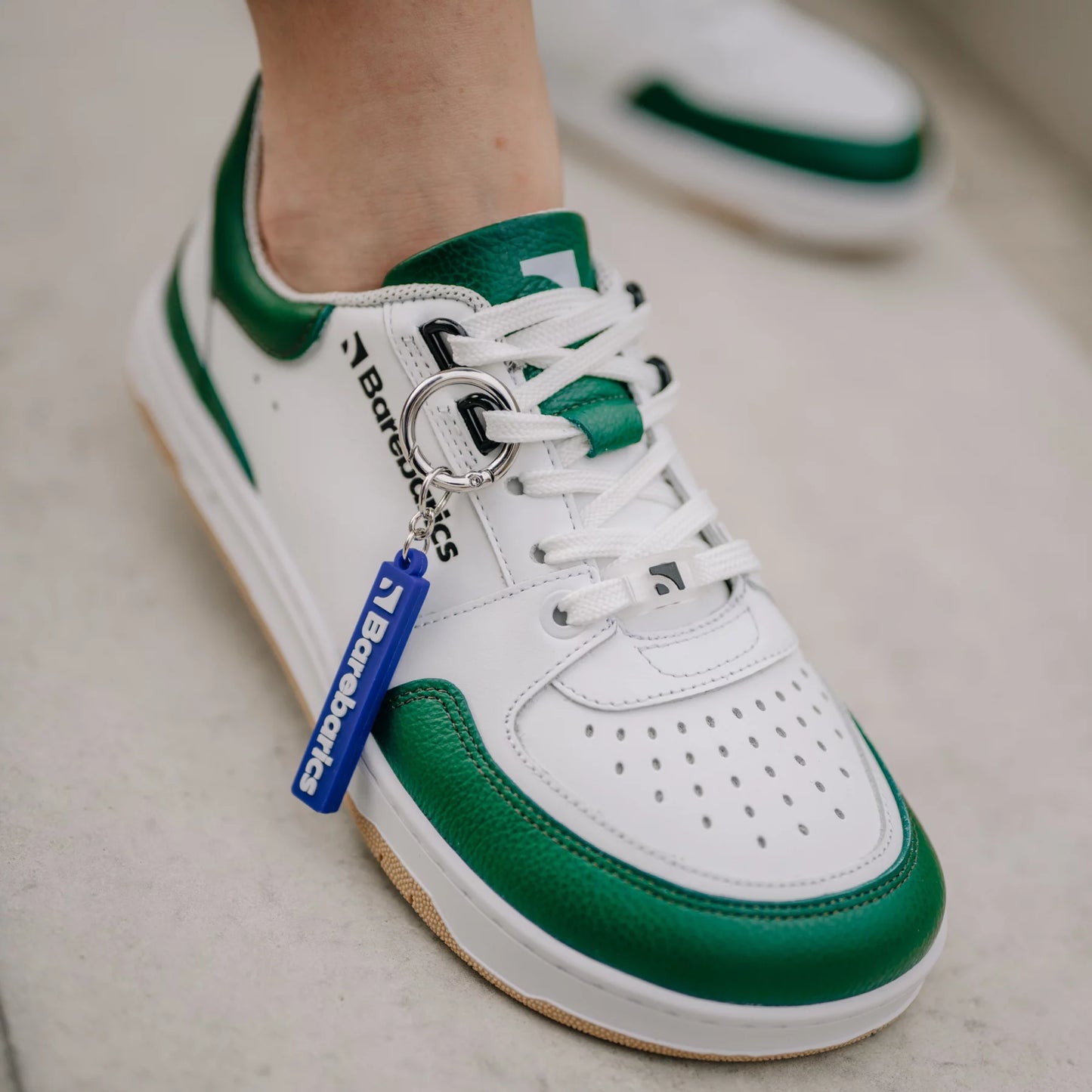 Barfußschuhe Sneakers Wave - White & Dark Green