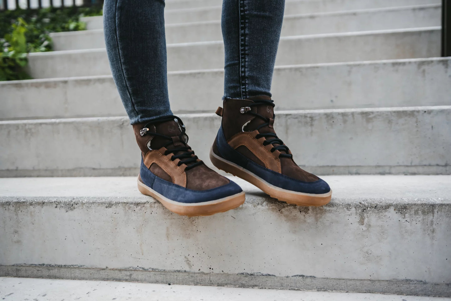 Barfußschuhe Stiefel York - Brown & Navy