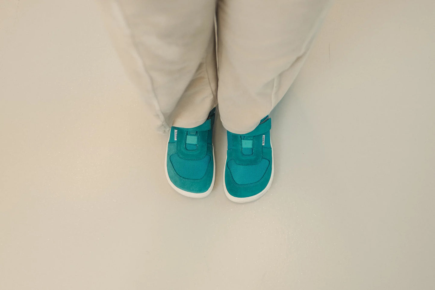 Kinder Barfußschuhe Sneakers Joy - Turquoise & White
