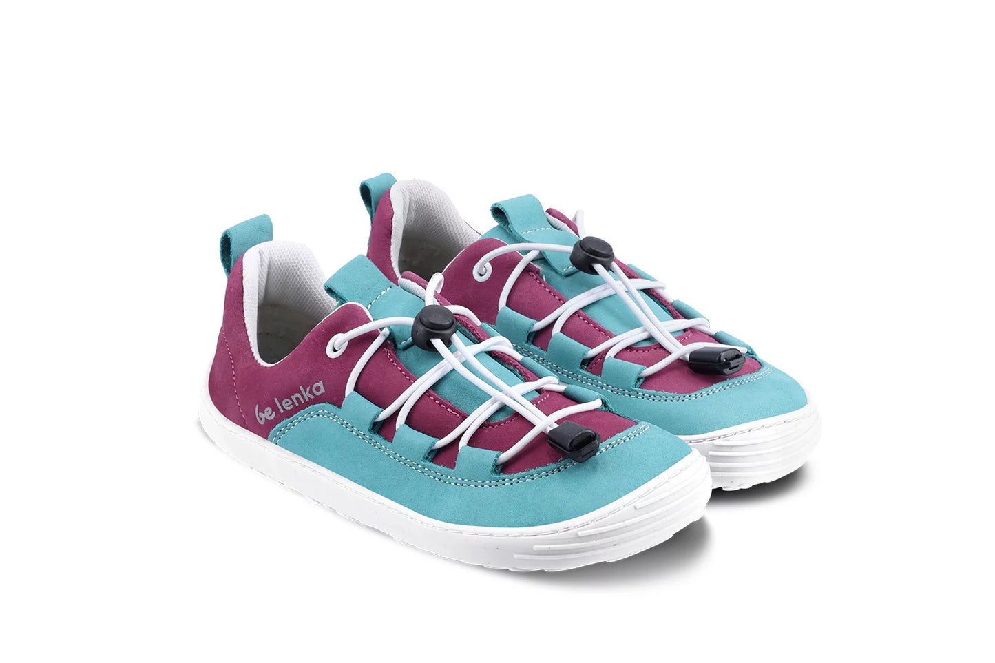Children's Barefoot Sneakers Xplorer - Light Teal & Plum