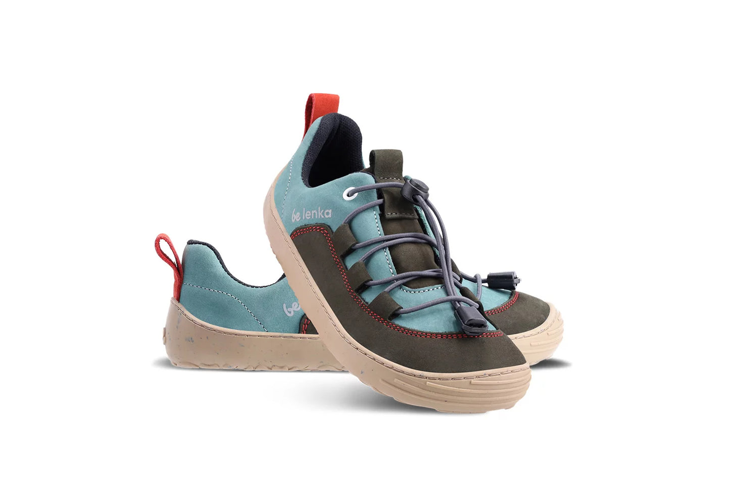 Children's Barefoot Sneakers Xplorer - Olive Black & Sage Green