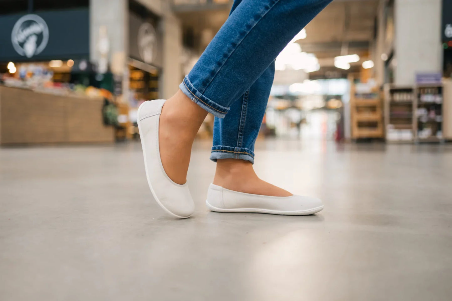 Ballet Flats Barefoot Shoes Ballerina Sophie All Chalk White