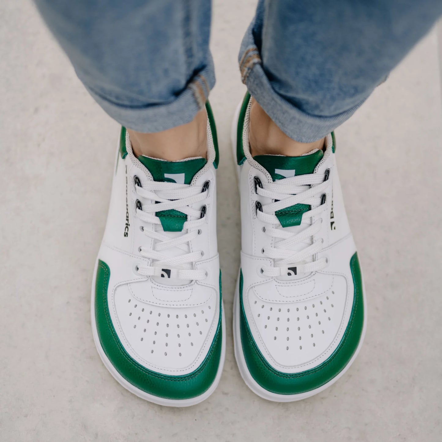 Chaussures Pieds Nus Baskets Wave - Blanc &amp; Vert Foncé