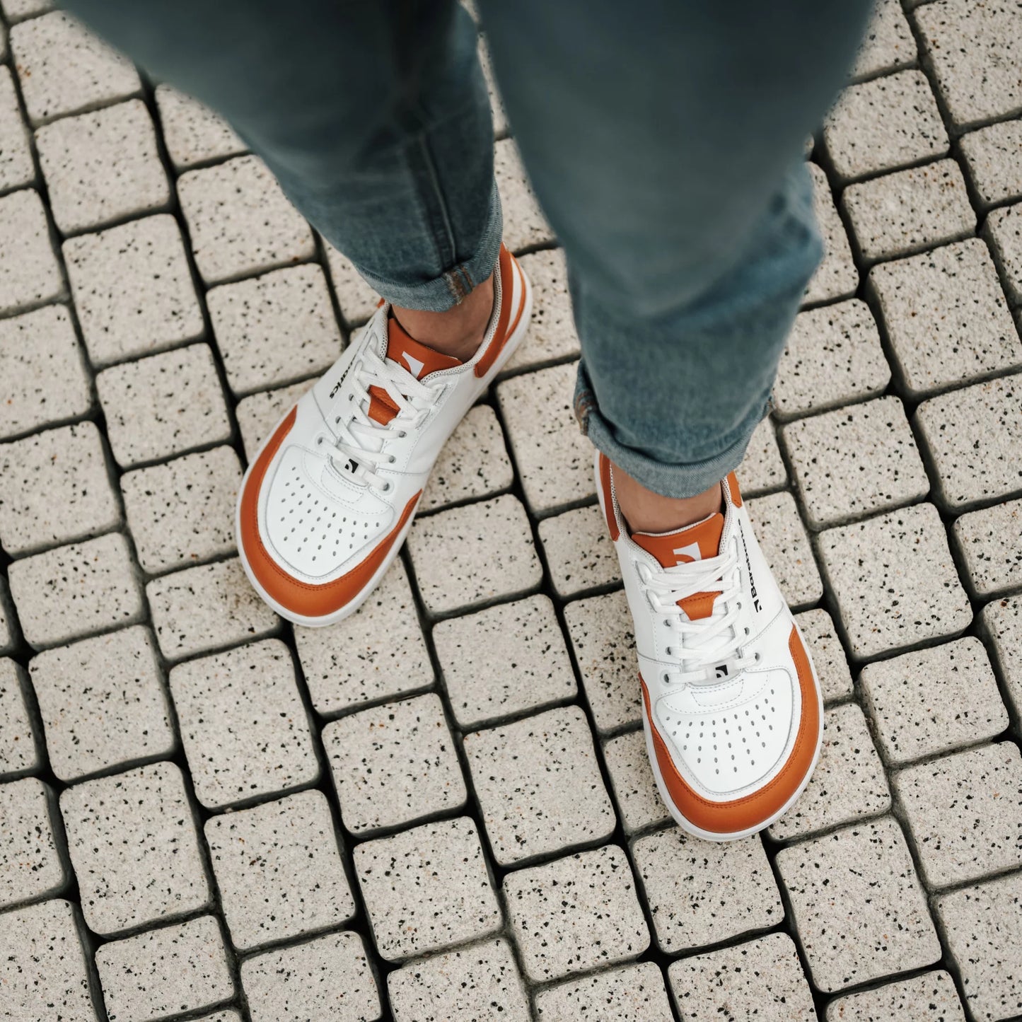Chaussures Pieds Nus Baskets Wave - Blanc &amp; Orange