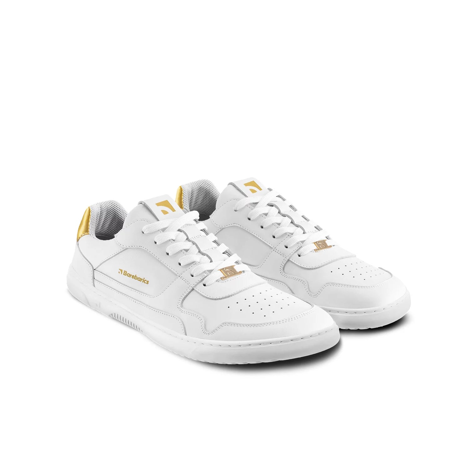 Chaussure pieds nus Sneaker Zing - Blanc &amp; Or - Cuir 