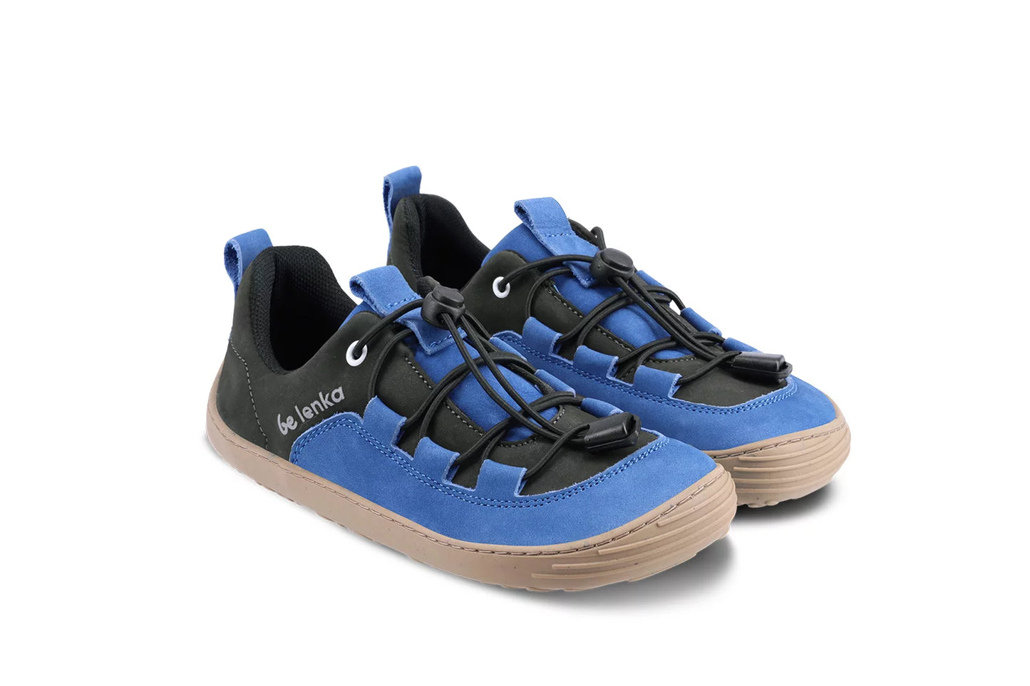 Enfants Barefoot Sneakers Xplorer - Bleu &amp; Olive Noir