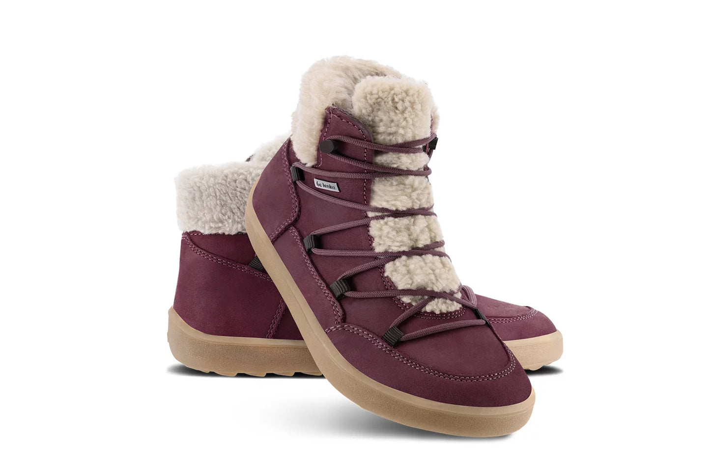 Chaussures Pieds Nus d'Hiver Bottes Bliss - Rouge Bordeaux